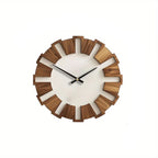 Wall Clock Wood-Look Silent Movement Battery-Operated