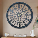 Wall Clock Wrought Iron Modern Minimalist 15.75-Inch Round