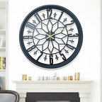 Wall Clock Wrought Iron Modern Minimalist 15.75-Inch Round