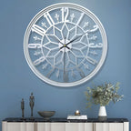 Wall Clock Wrought Iron Modern Minimalist 15.75-Inch Round
