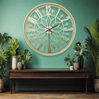 Wall Clock Wrought Iron Modern Minimalist 15.75-Inch Round