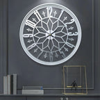 Wall Clock Wrought Iron Modern Minimalist 15.75-Inch Round
