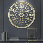 Wall Clock Wrought Iron Modern Minimalist 15.75-Inch Round