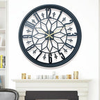 Wall Clock Wrought Iron Modern Minimalist 15.75-Inch Round