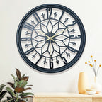 Wall Clock Wrought Iron Modern Minimalist 15.75-Inch Round