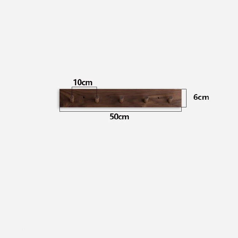 Wall Coat Rack Solid Wood Round Hooks 4-6 Hooks