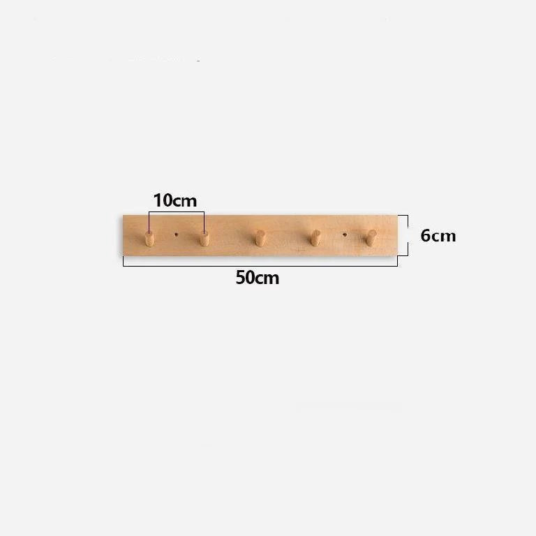 Wall Coat Rack Solid Wood Round Hooks 4-6 Hooks