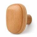 Wall Hook Pebble-Shaped Solid Wood Adhesive Mount