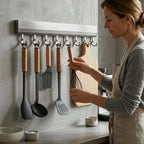Wall Hook Rail Adhesive No-Drill Sliding Hooks