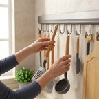 Wall Hook Rail Adhesive No-Drill Sliding Hooks