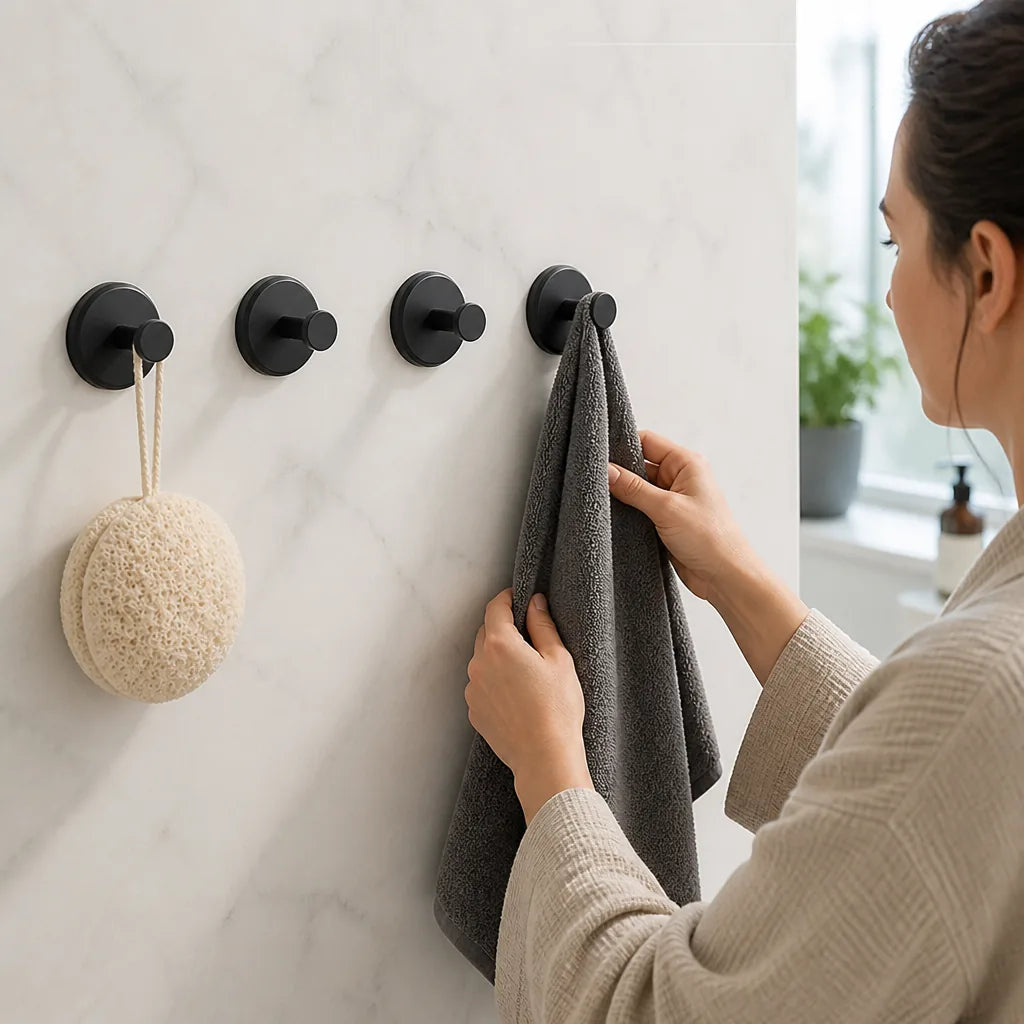 Wall Hooks Suction Cup Drill-Free Set of 4