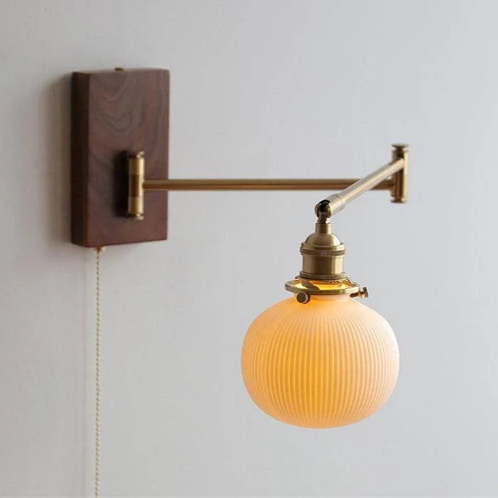 Wall Lamp Adjustable Swivel Arm Ceramic Shade