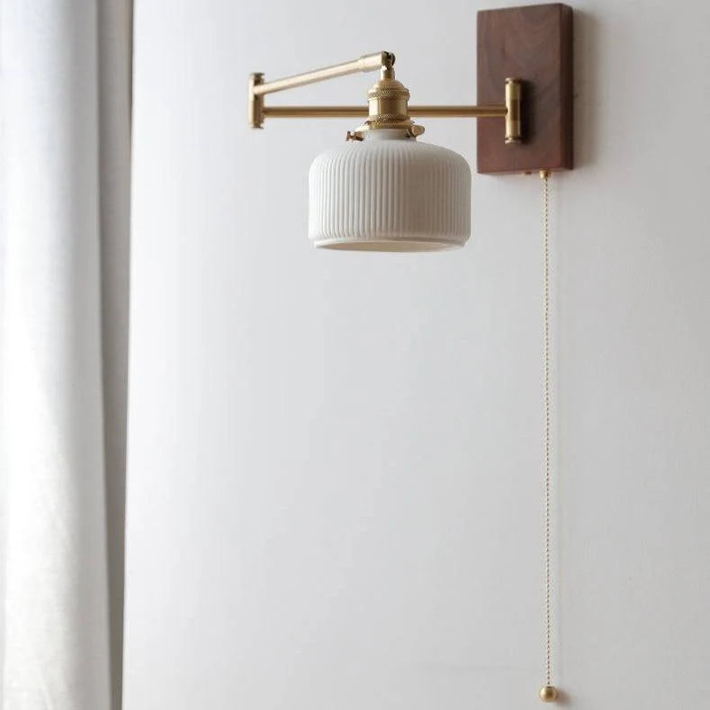 Wall Lamp Adjustable Swivel Arm Ceramic Shade