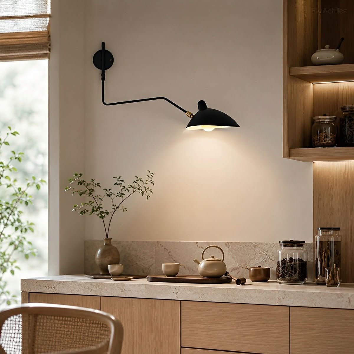 Wall Lamp Adjustable Swivel Arm Iron E27 Socket