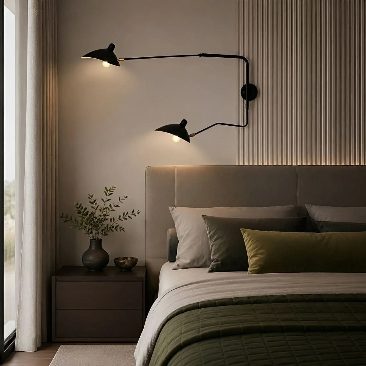 Wall Lamp Adjustable Swivel Arm Iron E27 Socket