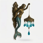 Wall Lamp Handcrafted Mermaid Metal Crystal Pendants