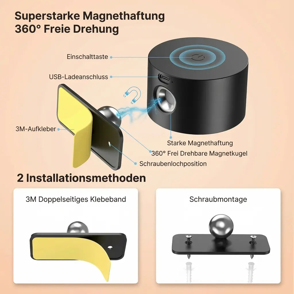 Wall Light Wireless Magnetic Swivel USB Rechargeable