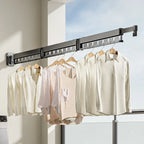 Wall-Mounted Clothes Drying Rack Foldable Aluminum Space-Saving