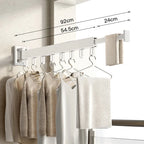 Wall-Mounted Clothes Drying Rod Aluminum Foldable Space-Saving