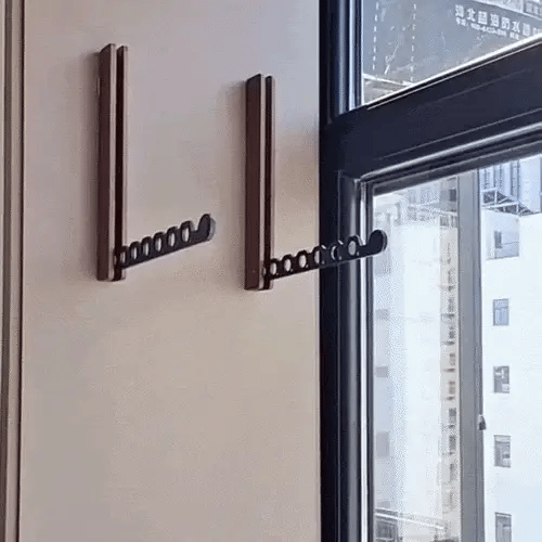 Wall-Mounted Coat Rack Foldable Wooden Mounting Kit Included