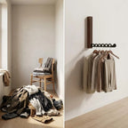 Wall-Mounted Coat Rack Foldable Wooden Mounting Kit Included