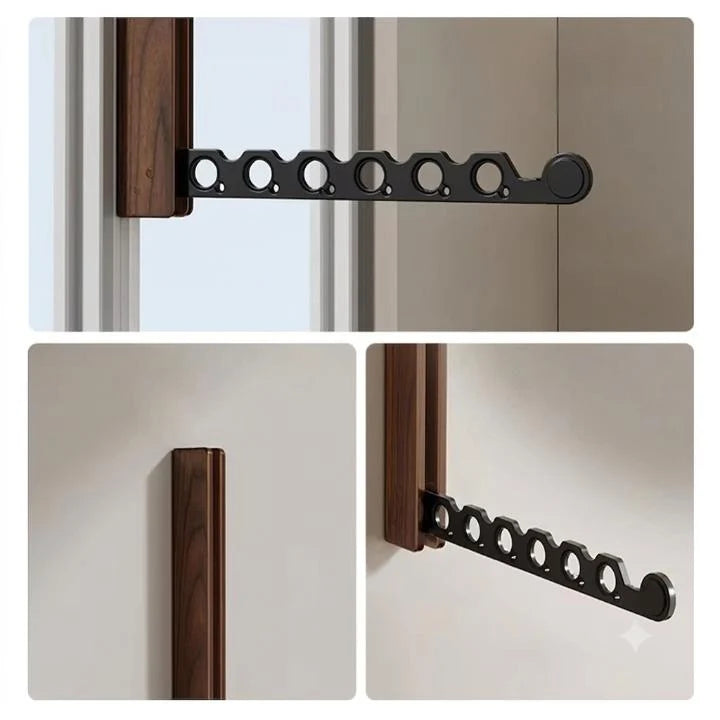 Wall-Mounted Coat Rack Foldable Wooden Mounting Kit Included
