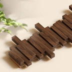 Wall-Mounted Coat Rack Wooden Foldable Hooks Space-Saving Storage