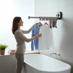 Wall-Mounted Drying Rack No-Drill Suction Foldable Aluminum Arms