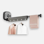 Wall-Mounted Drying Rack No-Drill Suction Foldable Aluminum Arms