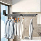 Wall-Mounted Drying Rack No-Drill Suction Foldable Aluminum Arms