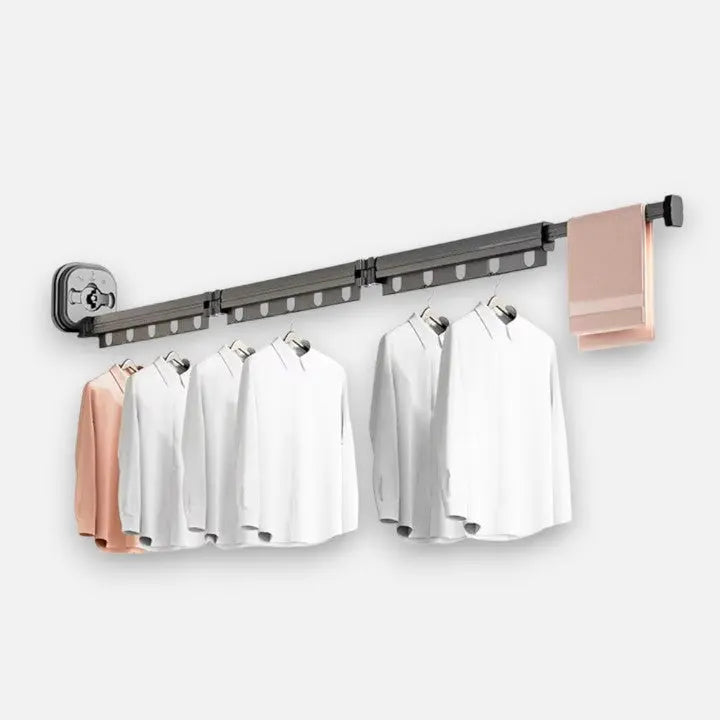 Wall-Mounted Drying Rack No-Drill Suction Foldable Aluminum Arms
