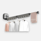 Wall-Mounted Drying Rack No-Drill Suction Foldable Aluminum Arms