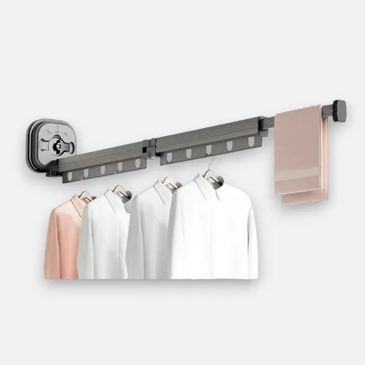 Wall-Mounted Drying Rack No-Drill Suction Foldable Aluminum Arms