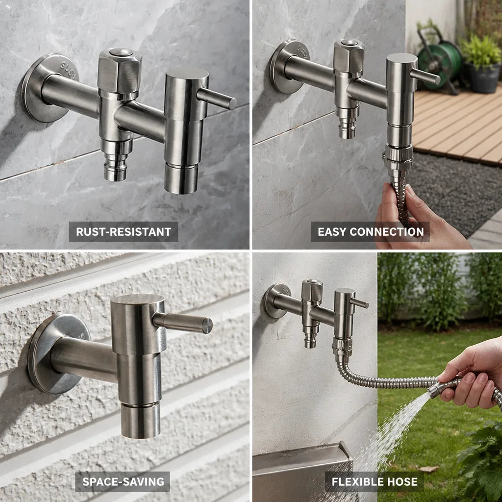 Wall-Mounted Faucet Stainless Steel 304 Flexible Hose