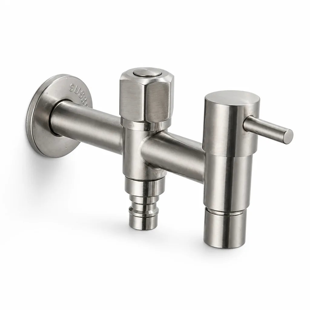 Wall-Mounted Faucet Stainless Steel G1/2 & Integrated Hose
