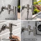 Wall-Mounted Faucet Stainless Steel G1/2 & Integrated Hose