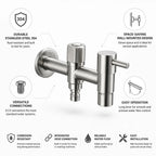 Wall-Mounted Faucet Stainless Steel G1/2 & Integrated Hose