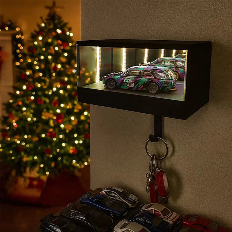 Wall-Mounted Key Holder Infinity Mirror & LED Lighting
