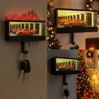Wall-Mounted Key Holder Infinity Mirror & LED Lighting