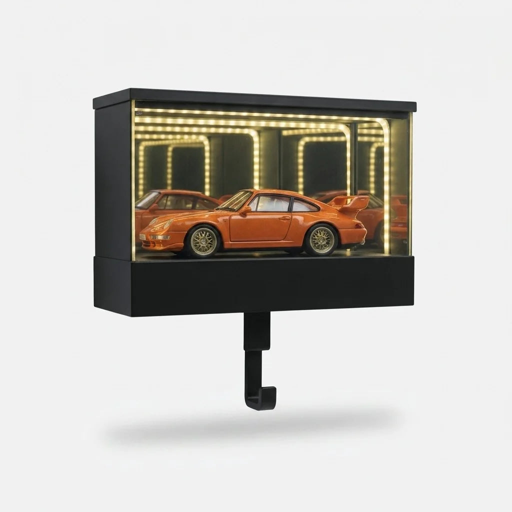 Wall-Mounted Key Holder Infinity Mirror & LED Lighting