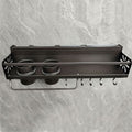 Wall-Mounted Kitchen Organizer Shelf Multi-Layer Hooks Space-Saving