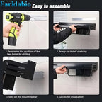 Wall-Mounted Kitchen Organizer Shelf Multi-Layer Hooks Space-Saving