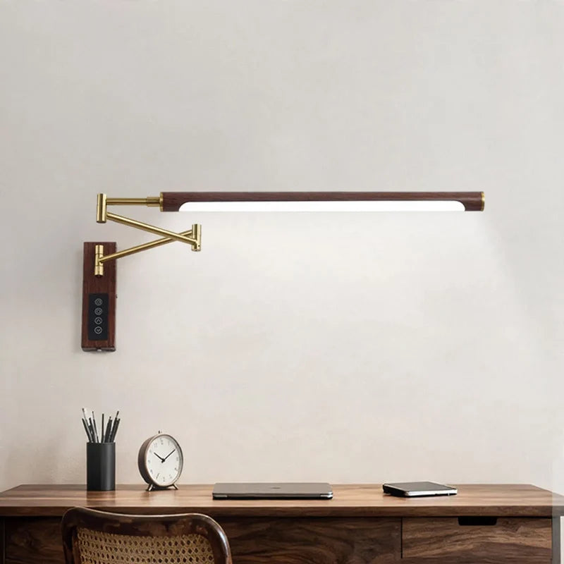 Wall-Mounted Reading Light Adjustable Swing Arm Full-Spectrum Lighting