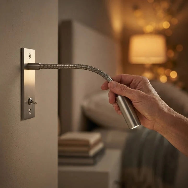 Wall Reading Lamp Gooseneck Integrated LED Three Color Temperatures
