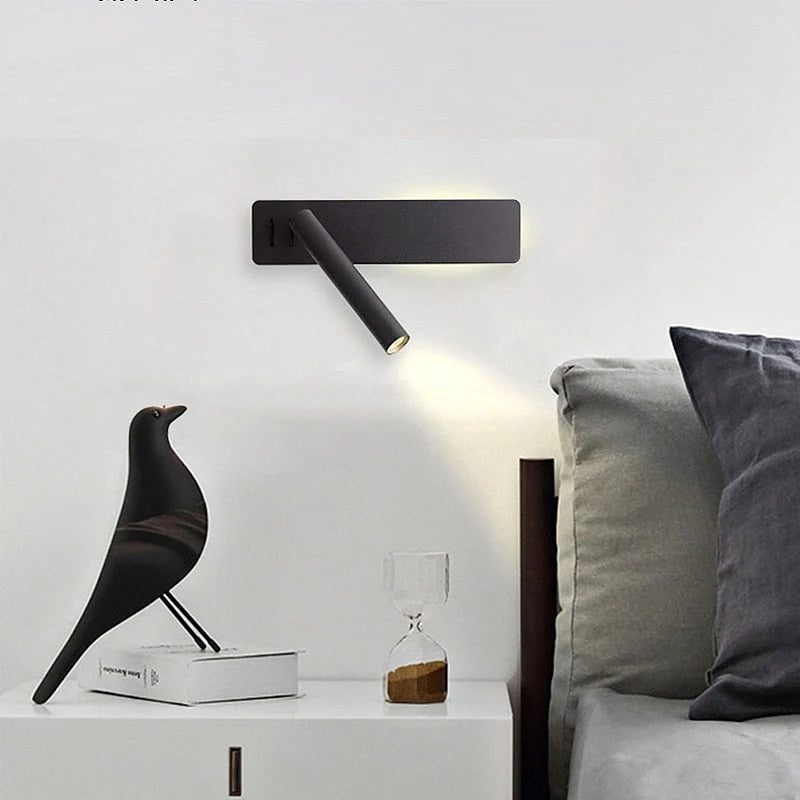 Wall Reading Light LED Adjustable Swivel Arm Dual Light Sources