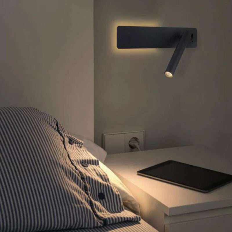Wall Reading Light LED Adjustable Swivel Arm Dual Light Sources