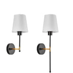 Wall Sconce Iron Frame Cream Shade Rechargeable or Wired