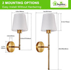 Wall Sconce Iron Frame Cream Shade Rechargeable or Wired