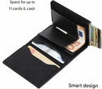 Wallet RFID-Blocking Push-Button Leather & Aluminum