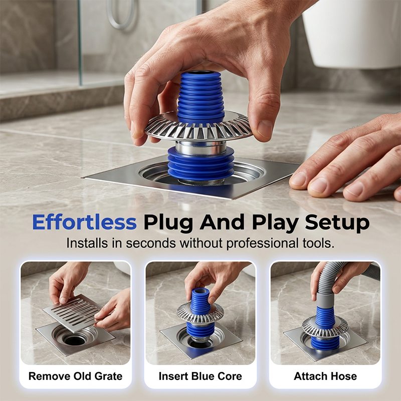 Washing Machine Drain Adapter Backflow Protection & Silicone Seal